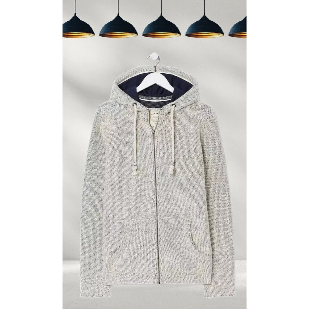 Fat Face Mens Cotton Hoodie Jacket Full Zip Pockets & Drawstring Hood Size Med
